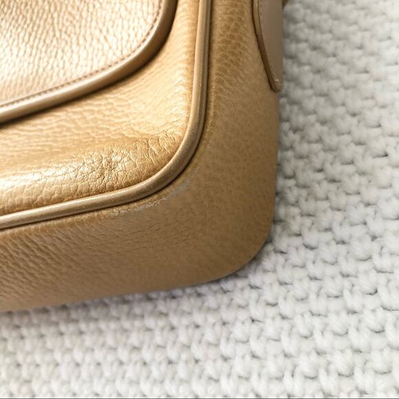 Mark Cross Vintage Tan Leather Rectangular Front Flap Top Zipper Crossbody Bag - Picture 3 of 14